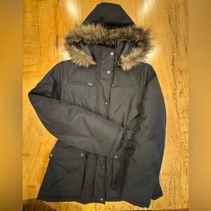 Puffer Parka Faux Fur Hood Hooded Winter Coat Belted
Small KC Collections